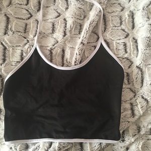 Black and white halter top